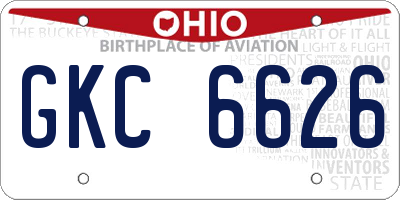OH license plate GKC6626