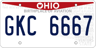 OH license plate GKC6667