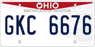 OH license plate GKC6676