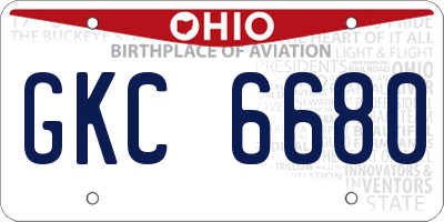 OH license plate GKC6680