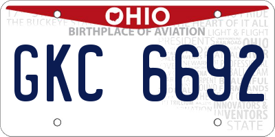 OH license plate GKC6692