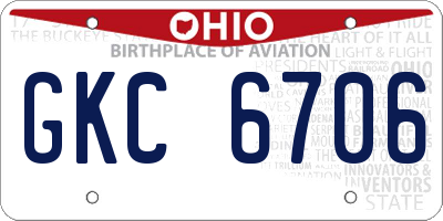 OH license plate GKC6706