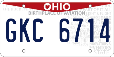 OH license plate GKC6714