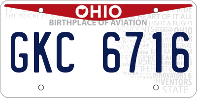 OH license plate GKC6716