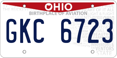 OH license plate GKC6723