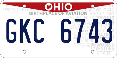 OH license plate GKC6743
