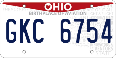 OH license plate GKC6754