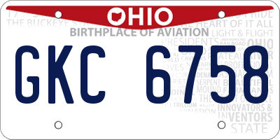 OH license plate GKC6758