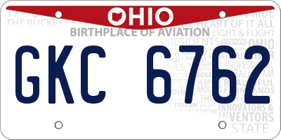 OH license plate GKC6762