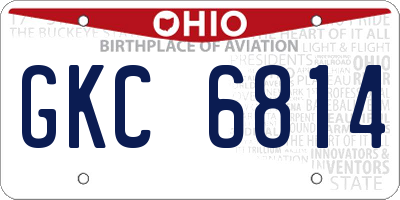 OH license plate GKC6814
