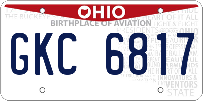OH license plate GKC6817