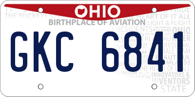 OH license plate GKC6841