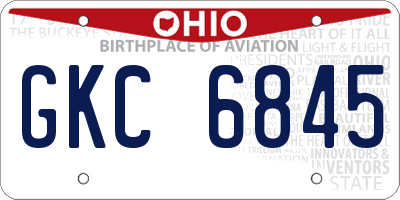 OH license plate GKC6845