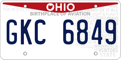 OH license plate GKC6849