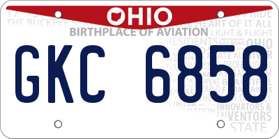 OH license plate GKC6858