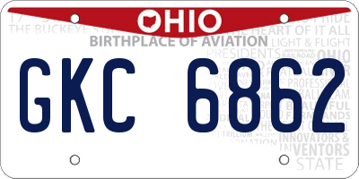 OH license plate GKC6862