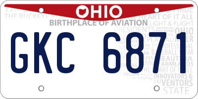 OH license plate GKC6871