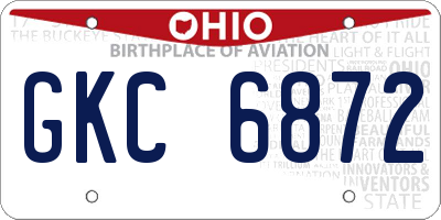 OH license plate GKC6872