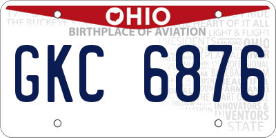OH license plate GKC6876