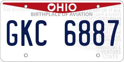 OH license plate GKC6887