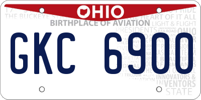 OH license plate GKC6900