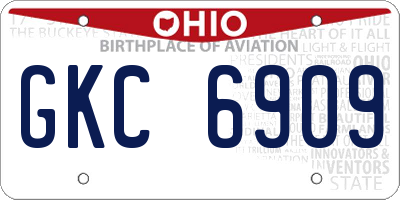 OH license plate GKC6909