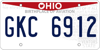 OH license plate GKC6912