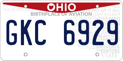 OH license plate GKC6929