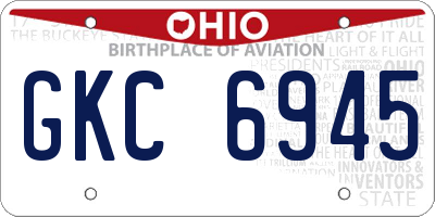OH license plate GKC6945