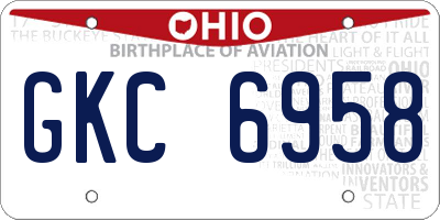 OH license plate GKC6958