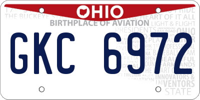 OH license plate GKC6972