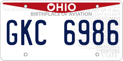 OH license plate GKC6986