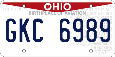 OH license plate GKC6989