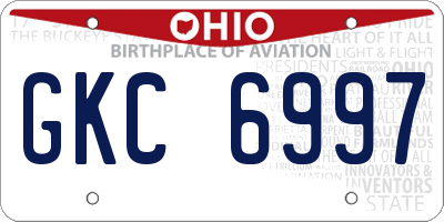 OH license plate GKC6997