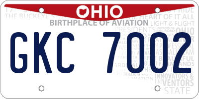 OH license plate GKC7002