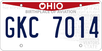 OH license plate GKC7014