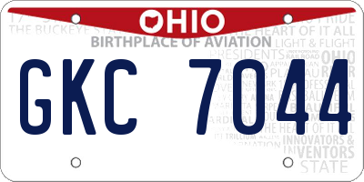OH license plate GKC7044