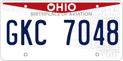 OH license plate GKC7048