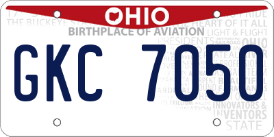 OH license plate GKC7050