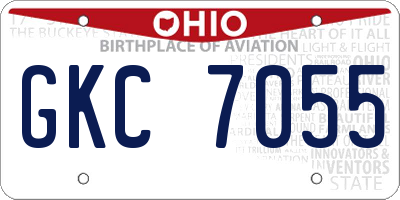 OH license plate GKC7055