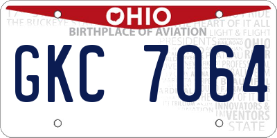 OH license plate GKC7064