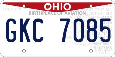 OH license plate GKC7085