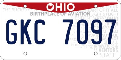 OH license plate GKC7097