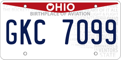 OH license plate GKC7099