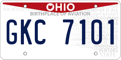 OH license plate GKC7101