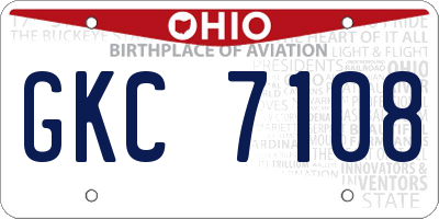 OH license plate GKC7108
