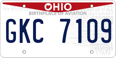 OH license plate GKC7109
