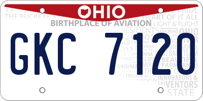 OH license plate GKC7120