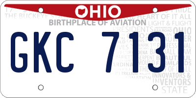 OH license plate GKC7131