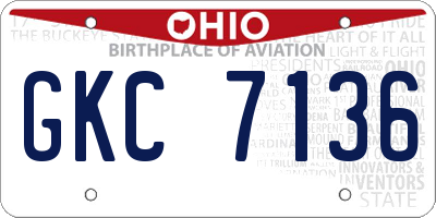 OH license plate GKC7136